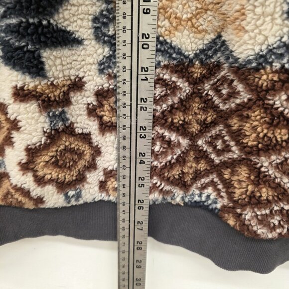 Urban Outfitters Cozy Sherpa Fair Isle Crew Neck Sweatshirt Men’s Size Medium - Picture 7 of 9